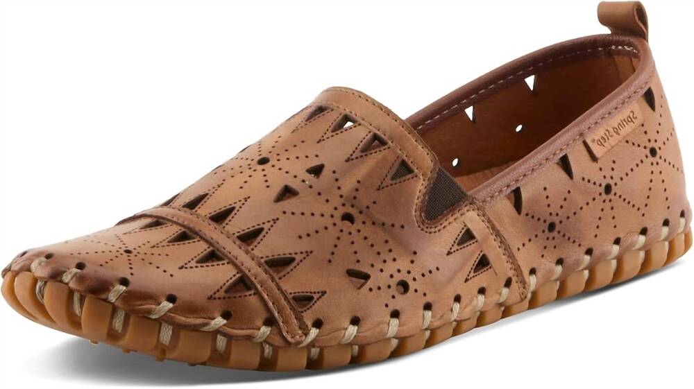 NEW SPRING STEP SHOES women's fusaro slip on loafers in brown leather
